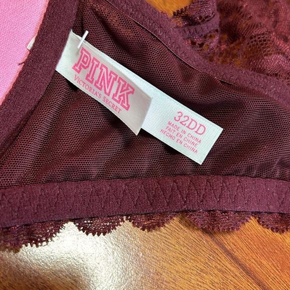 Maroon Lace Victoria Secret Bra. 32dd. - Picture 4 of 4